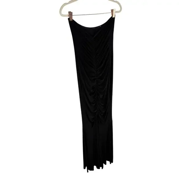 Norma Kamali Strapless Shirred Front Fishtail Gown Formal Party Classy Gala Sz M